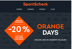 Bild zu SportScheck Orange Days: 20% Rabatt auf (fast) alle Produkte im Online Shop