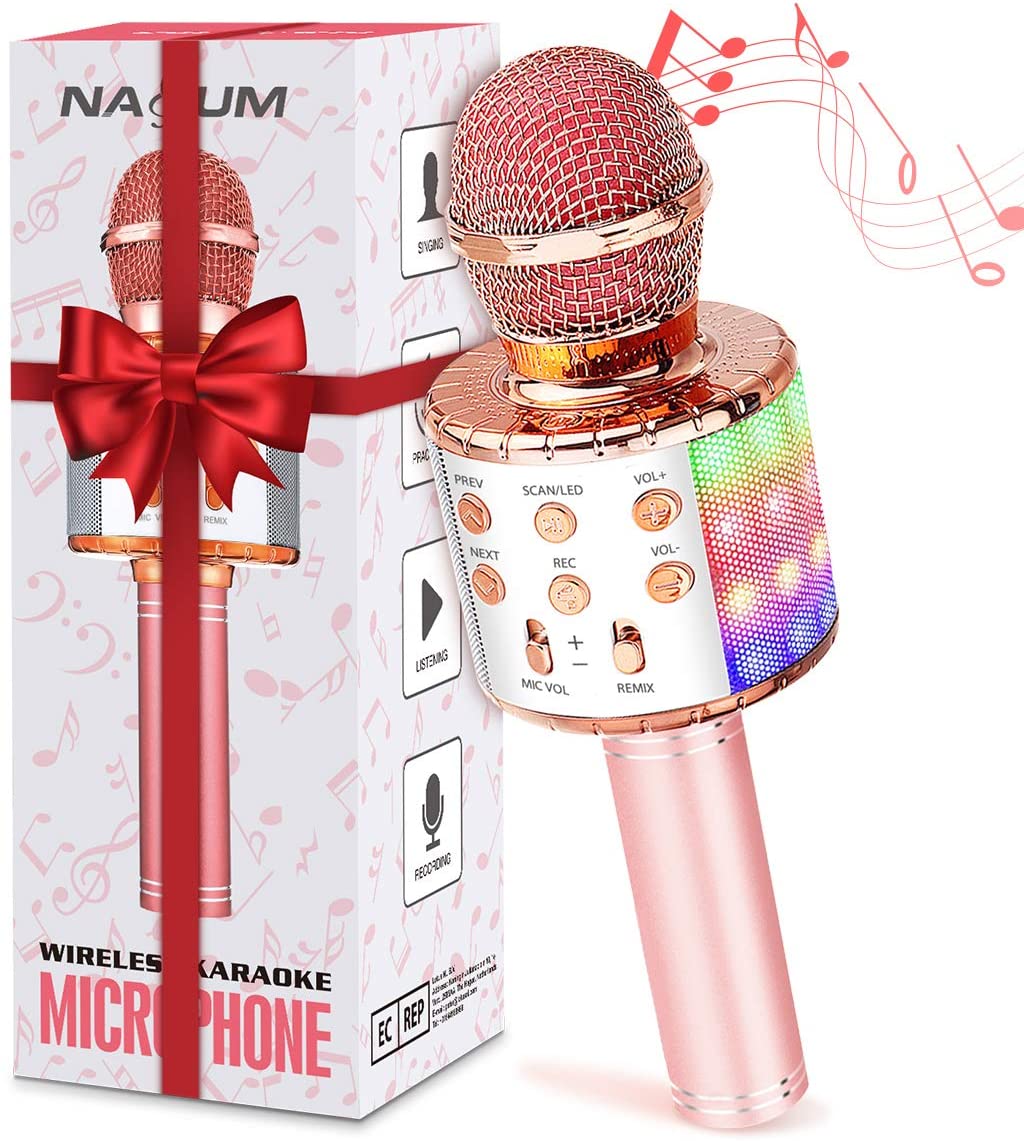 Bild zu Nasum Bluetooth Karaoke Mikrofon mit dynamischen Lichteffekten für 11,89€
