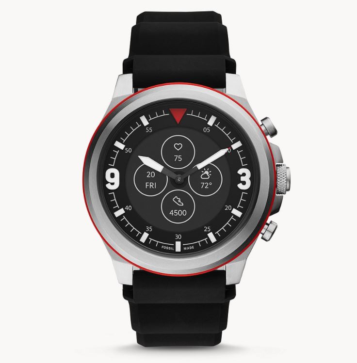 Bild zu Fossil Hybrid Smartwatch FTW7020 HR Latitude Silikon schwarz für 59,80€ (VG: 199€)