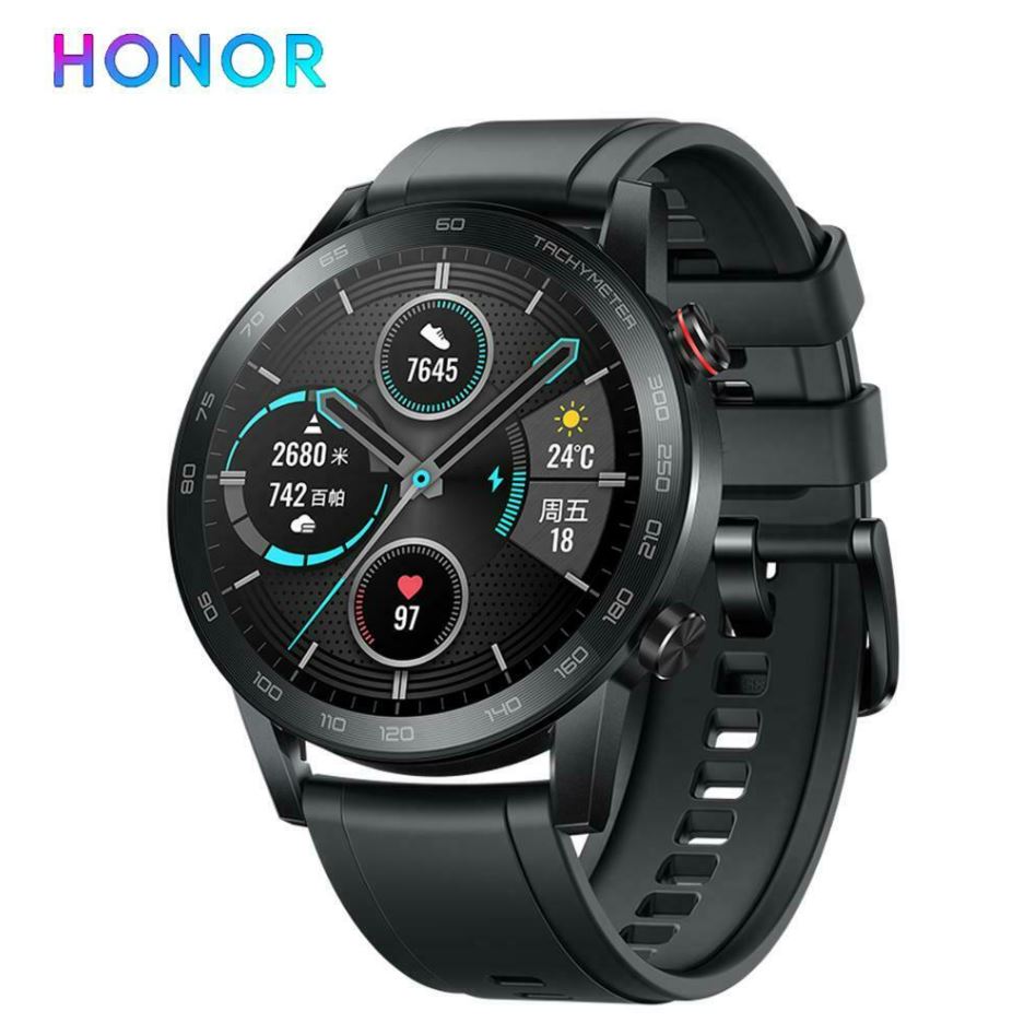 Bild zu Honor MagicWatch 2 46mm black Smartwatch (Herzfrequenzmessung, Push-Benachrichtigungen, Schlafüberwachung, Wassderdicht, schwarz) für 107,99€ (VG: 128,66€)