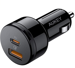 Bild zu AUKEY Autoladegerät USB C, Ultra KOMPAKT 36W (12V/3A) Dual USB C Zigarettenanzünder mit AiPower Technologie für 11,29€