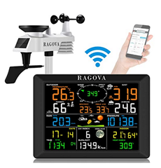 Bild zu Ragova WLAN Wetterstation mit Außensensor, Regenmesser, Wettervorhersage,Windmesser und Farbdisplay für 129,99€