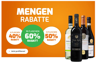 Bild zu Weinvorteil Mengenrabatt, so z.B. 60% Rabatt ab 12 Flaschen