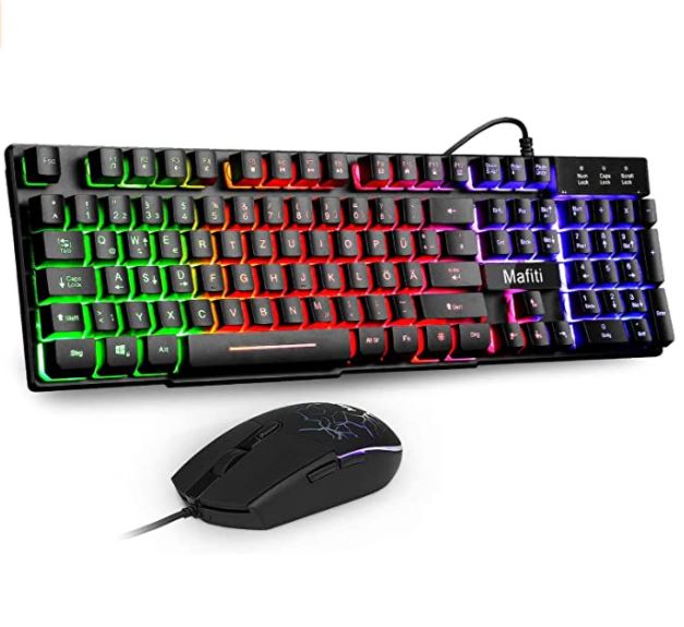 Bild zu [Prime] Mafiti Gaming Tastatur und Maus Set (kabelgebunden, RGB, deutsches Layout) für 13,09€