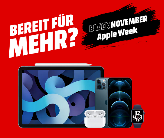 Bild zu MediaMarkt: Black November Apple Week mit vielen Angeboten, z.B. Apple HomePod Smart Speaker + Eve Thermo für 281,47€