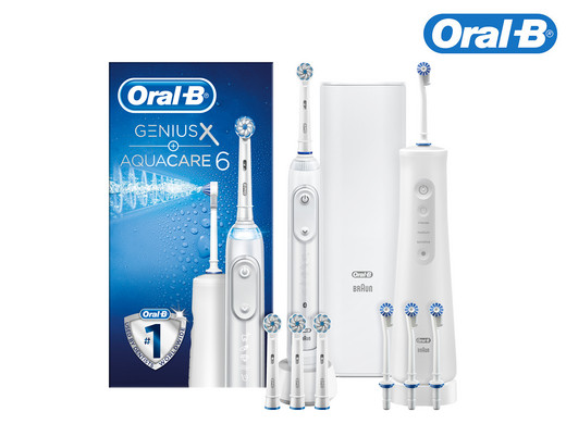 Bild zu Oral-B Mundpflege-Center Aqua Care 6 Pro-Expert Munddusche und Genius X elektrische Zahnbürste für 165,90€ (Verleich: 197,31€)