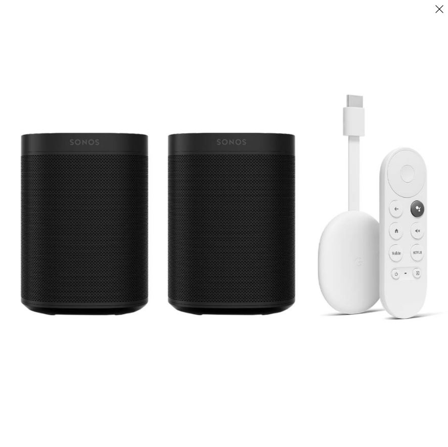 Bild zu Sonos One Stereo Set + gratis Chromecast mit Google TV + 6 Monate Spotify Premium für zusammen nur 399€ (VG: 501,18€)