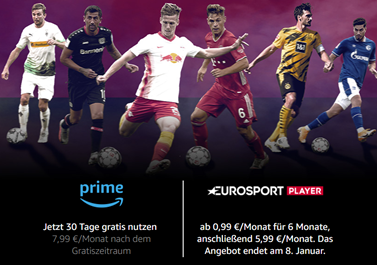 Bild zu [endet heute] Für Prime Kunden: 6 Monate EurosportPlayer für 99 Cent/Monat (anstatt 5,99€)