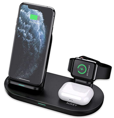 Bild zu AUKEY 3 in 1 kabelloser Ladegerät Qi-Zertifiziert für iPhone, Apple Watch und AirPods für 20,99€