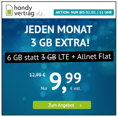 Bild zu 10GB LTE Datenflat inkl. SMS und Sprachflat im o2 Netz für 9,99€/Monat