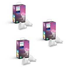 Bild zu Philips Hue GU10 White & Color Ambiance (Bluetooth) 6er Pack (3×2) für 189,90€ (VG: 219,09€)