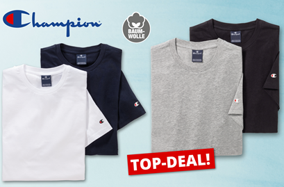 Bild zu [Top] Champion Doppelpack Unisex T-Shirts für 18,99€ + ab 30€ Bestellwert = 10 FFP2 Masken gratis, ab 40€ eine Uhr