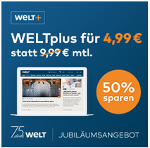 Bild zu 75 Jahre WELT: WELTplus Abo im ersten Jahr mit 50% Rabatt