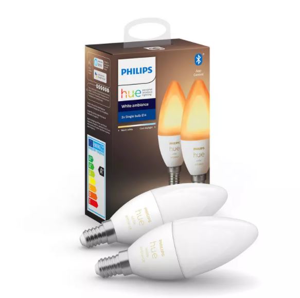Bild zu XXXLutz: PHILIPS HUE Angebote z.B. Doppelpack Philips Hue White Ambiance E14 Bluetooth für 31,76€ (VG: 37,90€)