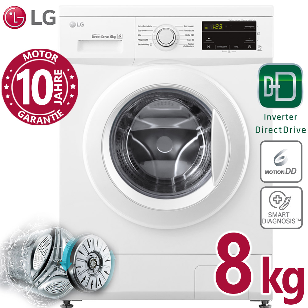 Bild zu 8 kg Waschmaschine LG F14WM8MC0E für 329€ (Vergleich: 399€)