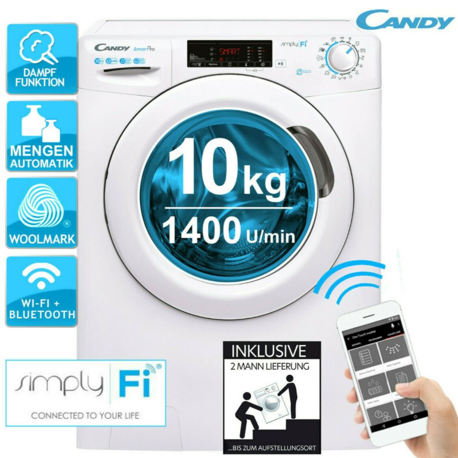Bild zu smarte Waschmaschine Candy CSO 14105TE/1-S bis max. 10kg für 260,91€ (VG: 308,99€)