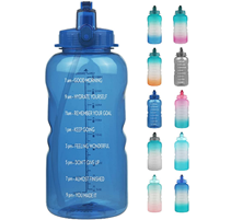 Reeho Wasserflasche mit Zeitangaben und Strohhalme, Motivations Trinkflasche, 3,8L Große [...]