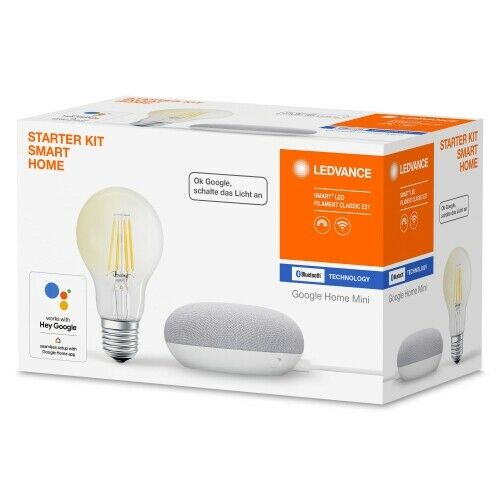 Bild zu LEDVANCE Bundle aus Google Home Mini und Smart+ E27 Filament Glühbirne für 19,99€ (Vergleich: 32,95€)