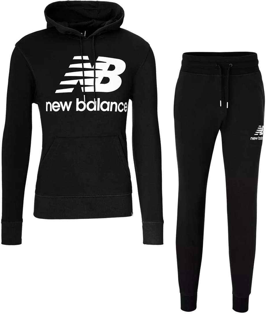 Bild zu [endet heute] New Balance Trainingsanzug Essentials Stacked Logo für 54,90€ (Vergleich: 82,96€)
