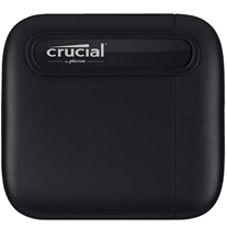 Bild zu CRUCIAL X6 USB 3.1 Gen 2 Typ-C (10 GB/s) Festplatte, 1 TB SSD, extern, Schwarz für 88€ (VG: 114,99€)