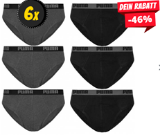 Bild zu SportSpar: 6er-Pack PUMA Basic Brief Herren Slip (Gr. S – XL) für 28,19€ (VG: 33€)