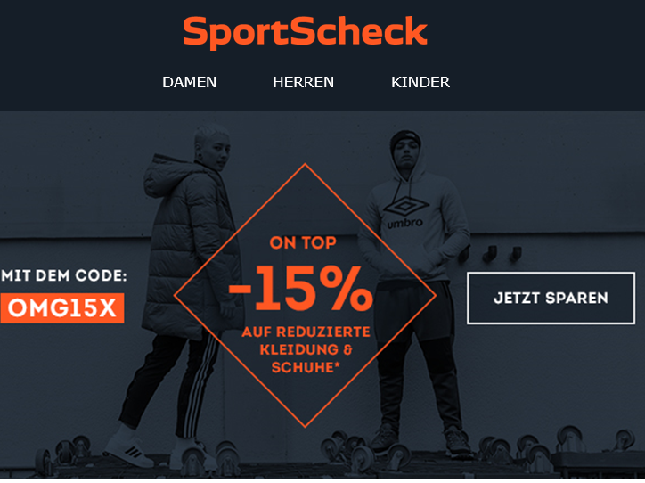 Bild zu SportScheck: 15% Extra-Rabatt auf reduzierte Kleidung und Schuhe