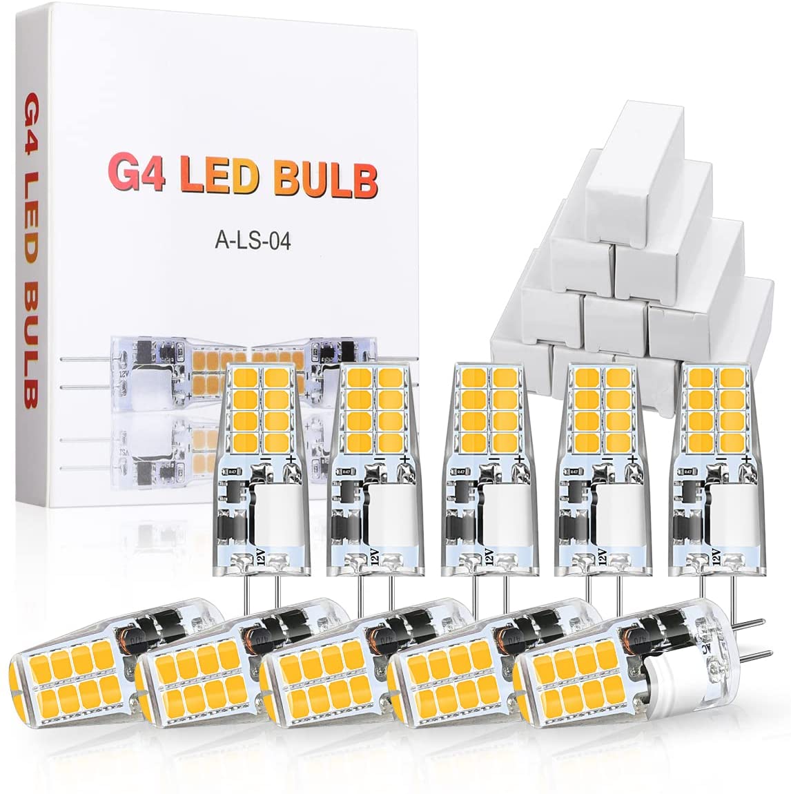 Bild zu 10er Pack G4 Stiftsockel LED-Lampen (3 Watt, Warmweiß, 350 Lumen) für 10,49€
