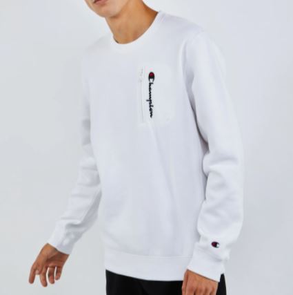Bild zu Champion Zip Logo Herren Sweatshirt in Weiß (Gr.: XS – XL) für 29,99€ (VG: 41,94€)