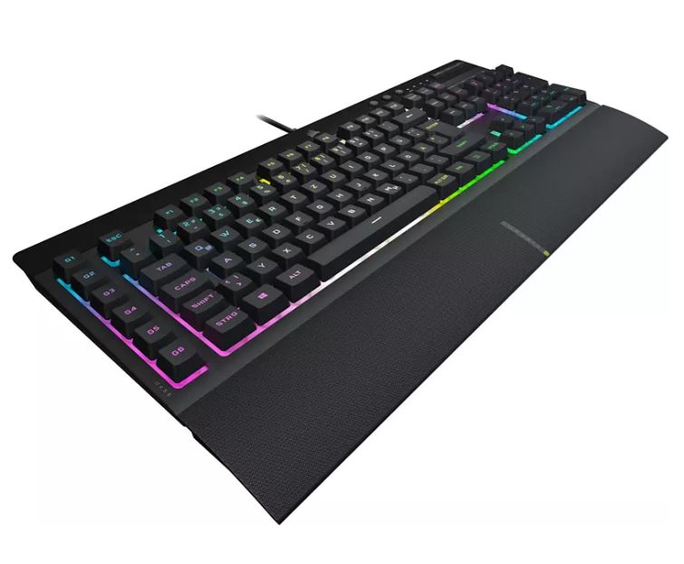 Bild zu Corsair K55 RGB PRO XT Kabelgebundene Membran-Gaming-Tastatur (RGB, 6 Makro-Tasten mit Elgato Software-Integration, IP42 Staub-und Spritzwasserschutz) für 59,99€ (VG: 69,99€)