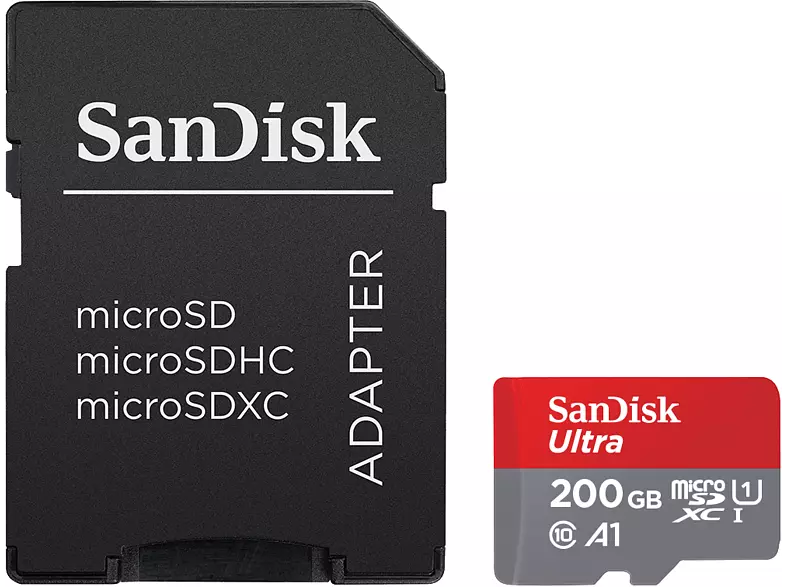 Bild zu 200GB MicroSDXC Speicherkarte SANDISK Ultra (120 MB/s) für 20€ (Vergleich: 25,98€)
