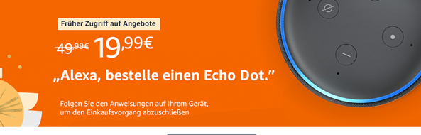 Bild zu Über Alexa Gerät oder App: Echo Dot (3. Gen) für 19,99€ + weitere Amazon Geräte im Angebot