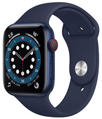 Bild zu Apple Watch Series 6 (GPS + Cellular, 44 mm) Aluminiumgehäuse Blau, Sportarmband Dunkelmarine für 429€ (Vergleich: 475,40€)