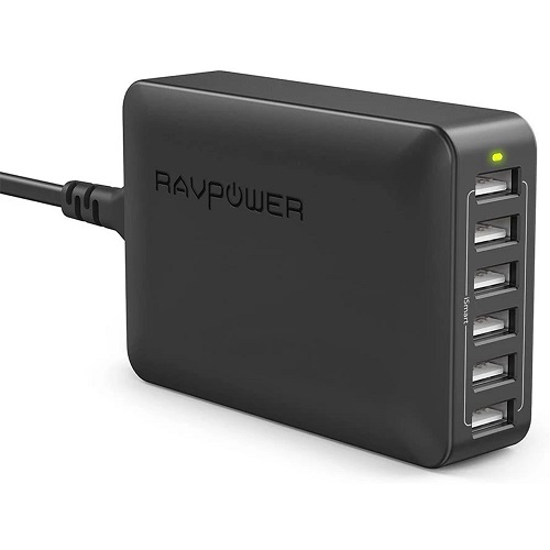 Bild zu 6-Port USB-Ladegerät RavPower RP-PC028 mit 60W und iSmart Technologie für 12,99€ (Vergleich: 14,99€)