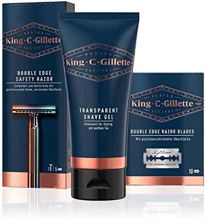 Bild zu King C. Gillette Rasierset mit Rasierhobel, 15 Rasierklingen und Rasiergel für 16,49€ (Vergleich: 25,99€)