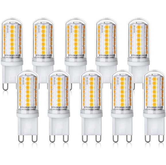 Bild zu 10er Pack G9 LED-Lampen (4W, 450LM, Warmweiß 3000K) für 7,19€
