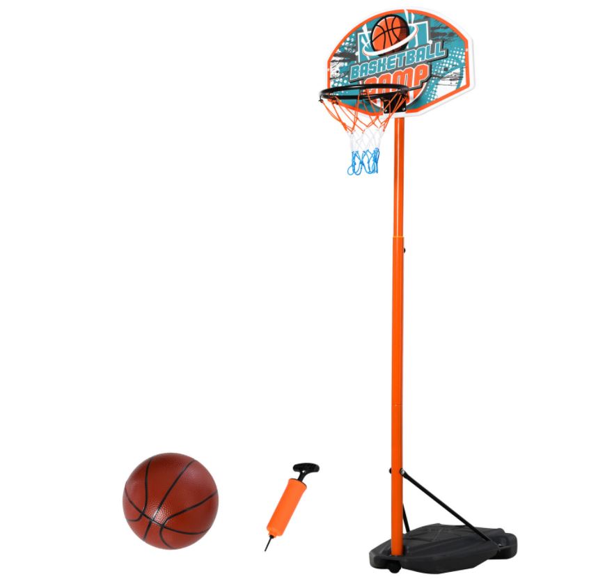 Bild zu Kinder Basketballkorb mit höhenverstellbaren Ständer, Ball und Pumpe für 42,32€ (VG: 49,95€)