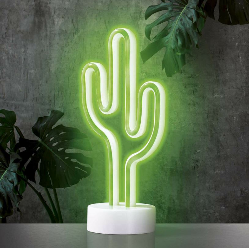 Bild zu EASYmaxx Dekolampe Kaktus in Neon-Optik 29,5cm hoch für 9,99€ (VG: 12,98€)