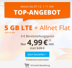 Bild zu Sim.de: o2-Netz mit 5GB LTE Datenflat, SMS und Sprachflat für 4,99€/Monat – monatlich kündbar