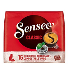 Bild zu Senseo Pads Classic, 160 Kaffeepads UTZ-zertifiziert (biologisch abbaubar), 10er Pack (10 x 16 Getränke) für 11,56€