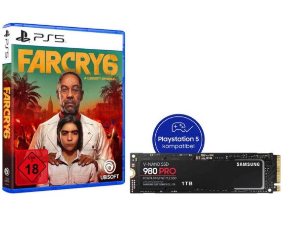 Bild zu Samsung 980 PRO SSD 1TB + Far Cry 6 für PlayStation 5 für 172,94€ (VG: 209,64€)