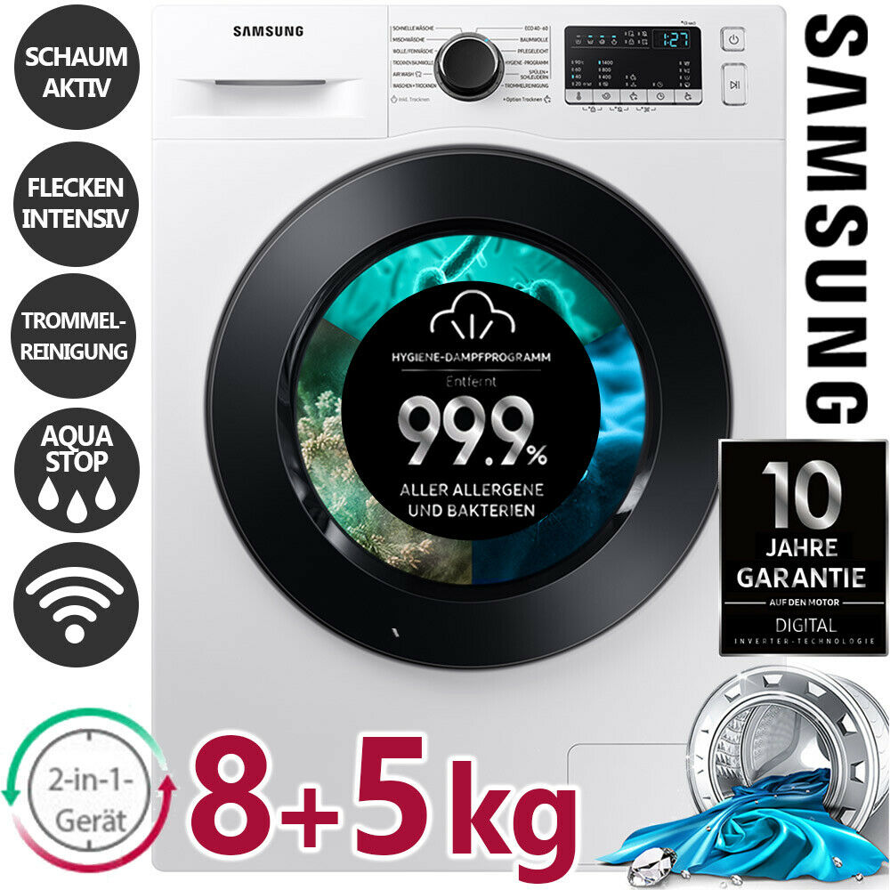 Bild zu 8/5 kg Waschtrockner Samsung WD81T4049CE/?EG für 419€ (Vergleich: 489,09€)
