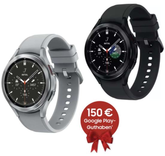 Bild zu [letzte Chance] SAMSUNG Galaxy Watch4 Classic BT 46mm Edelstahl für 239€ (VG: 294,95€) + 150€ Google Play Guthaben