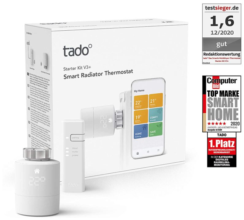Bild zu [nur heute] tado Smartes Heizkörper-Thermostat Starter Kit V3+ für 69,90€ (VG: 89,90€)