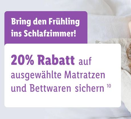 Bild zu Lidl: 20% Rabatt auf ausgewählte Matratzen und Bettwaren
