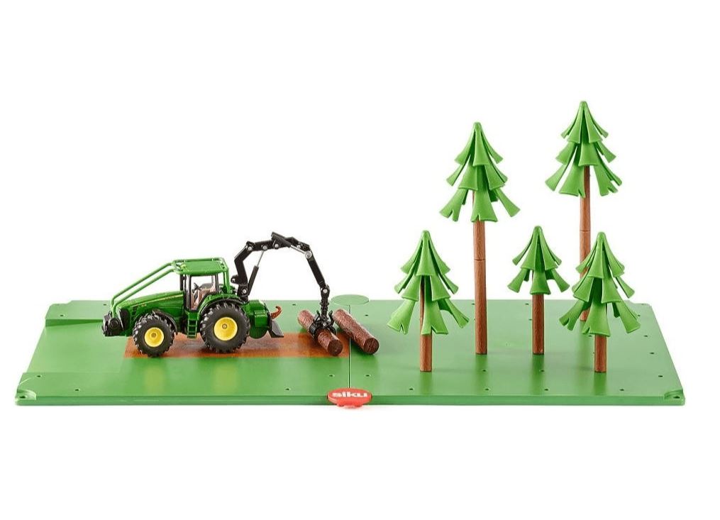 Bild zu Amazon Prime: Siku Forst-Set (5605) mit Traktor, 2 Grundplatten und 5 Bäumen für 16,04€ (VG: 20,99€)