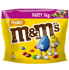 Bild zu M&M’S Peanut Schokolade Großpackung | Schokolinsen mit Erdnusskern | American Football Party-Mix | 1kg für 6,83€