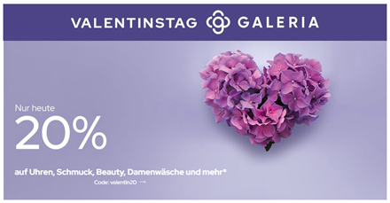 Bild zu [nur noch bis Mitternacht] 20% Rabatt auf Uhren, Schmuck, Beauty, Damenwäsche und mehr bei Galeria.de