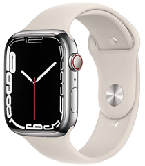 Bild zu Apple Watch Series 7 (4G, 45mm, Edelstahl, Sportarmband Polarstern) für 669€ (VG: 728,28€)
