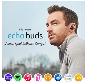Bild zu [Vorbestellung] Die neuen Echo Buds (2. Gen.) | Kabellose Ohrhörer mit aktiver Geräuschunterdrückung und Alexa für 79,99€