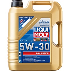 Bild zu 5 Liter Motoröl Liqui Moly 20647 Longlife III 5W-30 für 31,99€ (Vergleich: 37,65€)